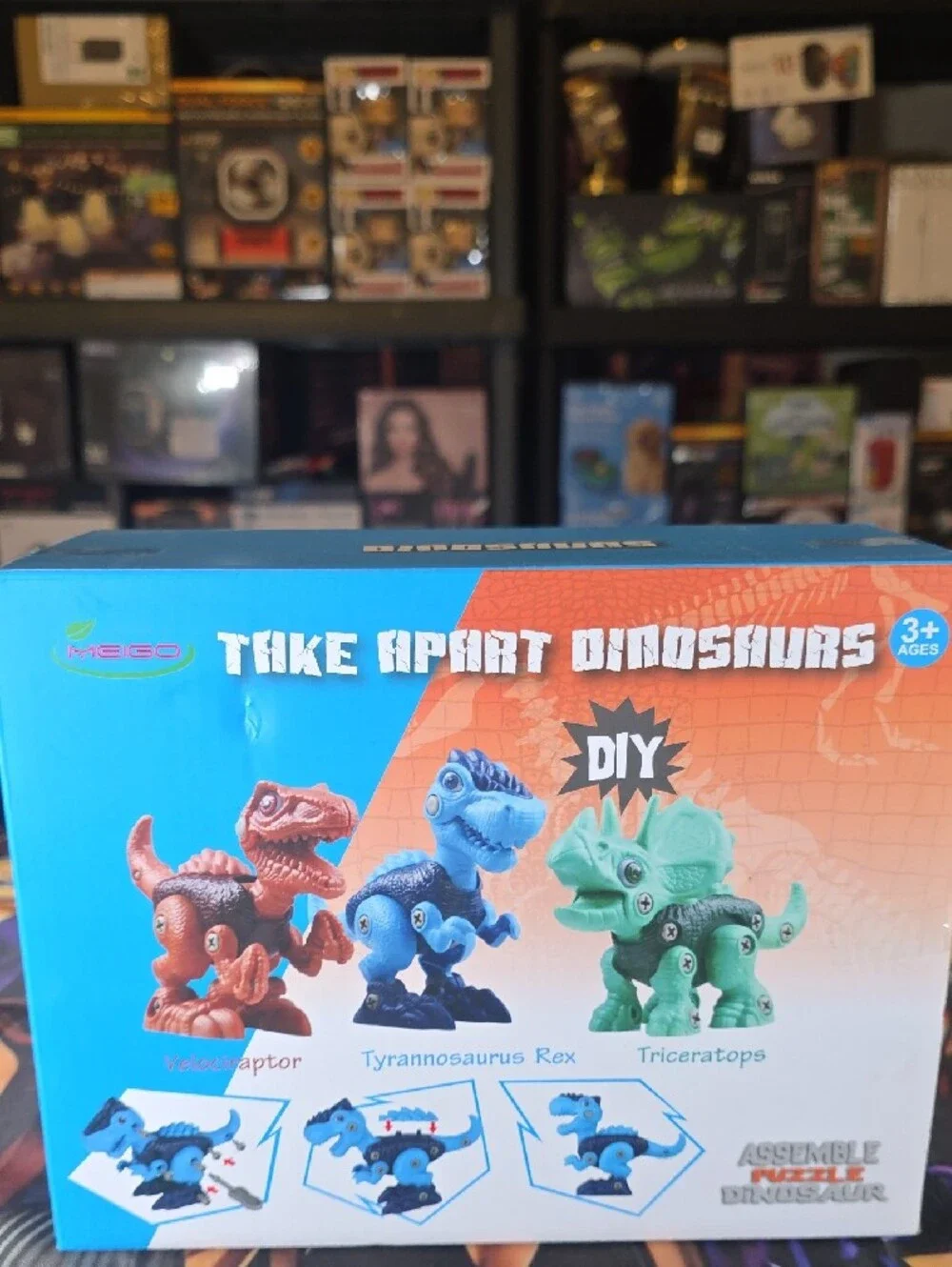 DIY Take Apart Dinosaurs Kids Toy Set - Blue, Green, Orange